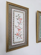 Framed Art Deco Hand Embroidered Chinese Silk Panels