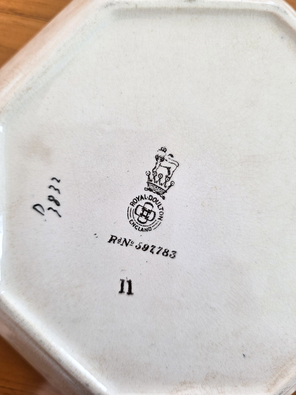 Royal Doulton Prunus Pattern Octagonal Handled Ceramic Tray/Bowl