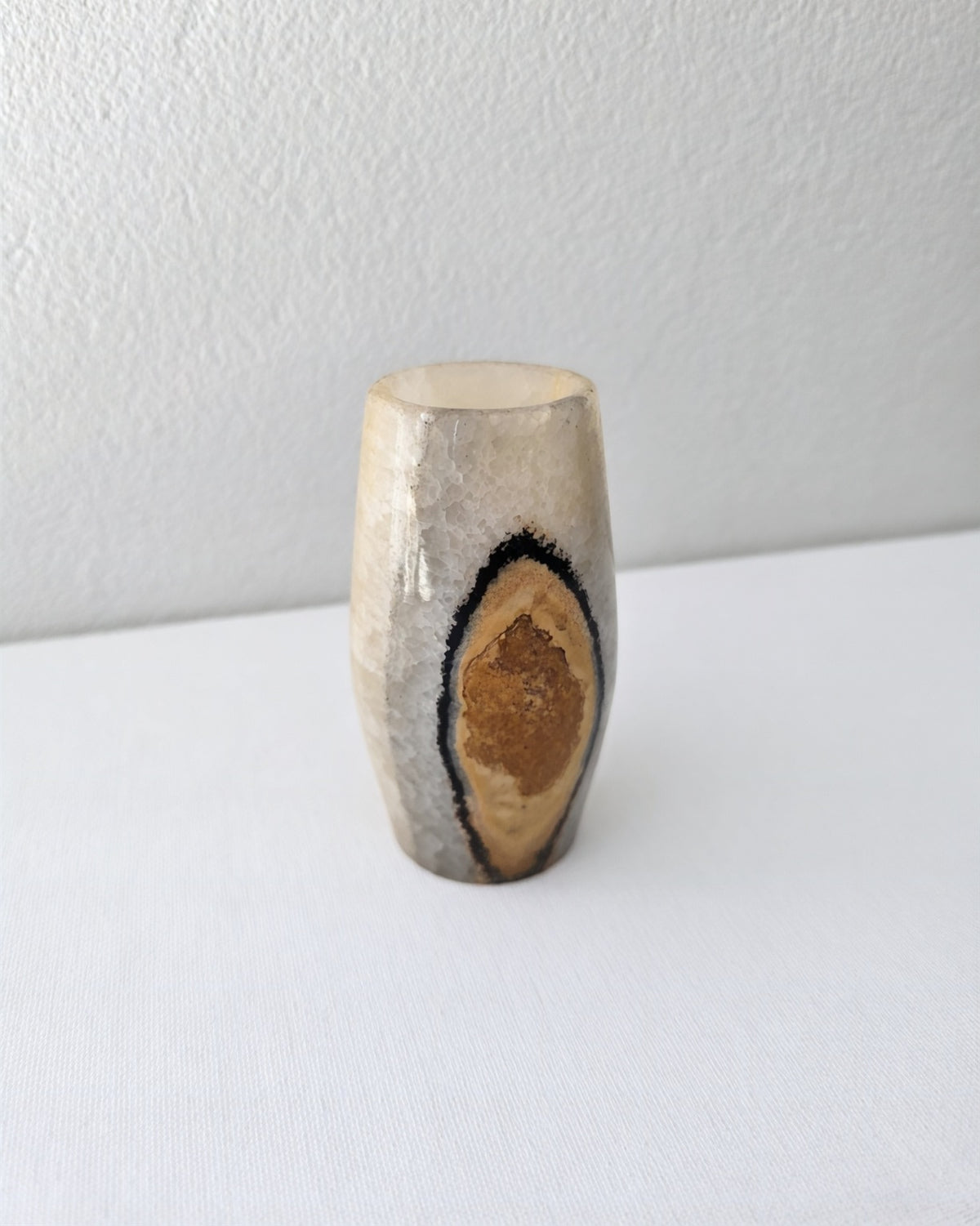 Mid Century Natural Stone Vase/Candle Holder