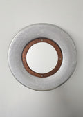 Handcrafted sculptural round convex mirror