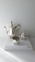 Galleon silver plate tea pot/coffee pot, sugar lidded bowl and milk jug