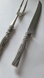 Vintage Silea silver-plated carving knife and fork
