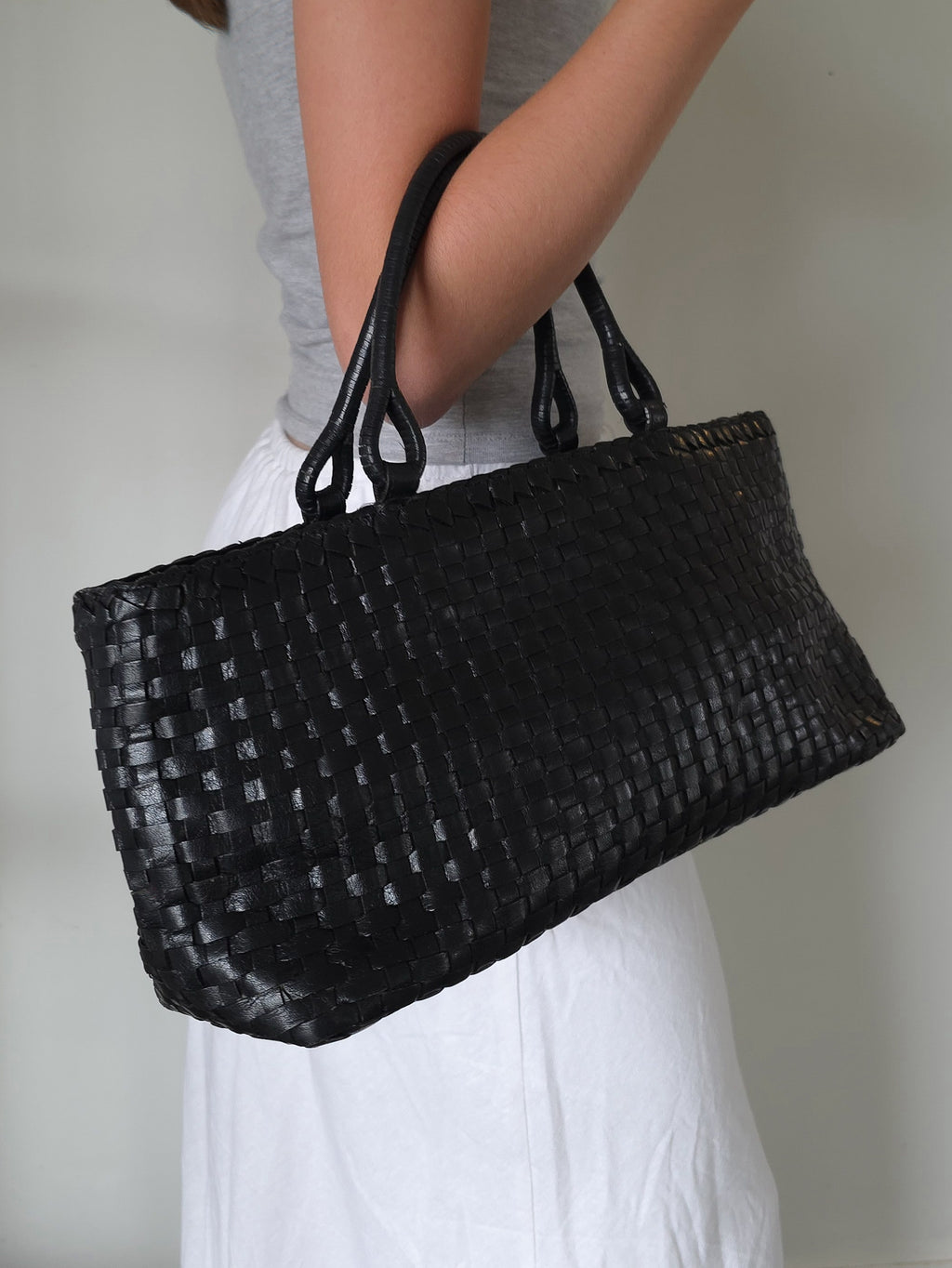 Vintage Italian Woven Leather Bag