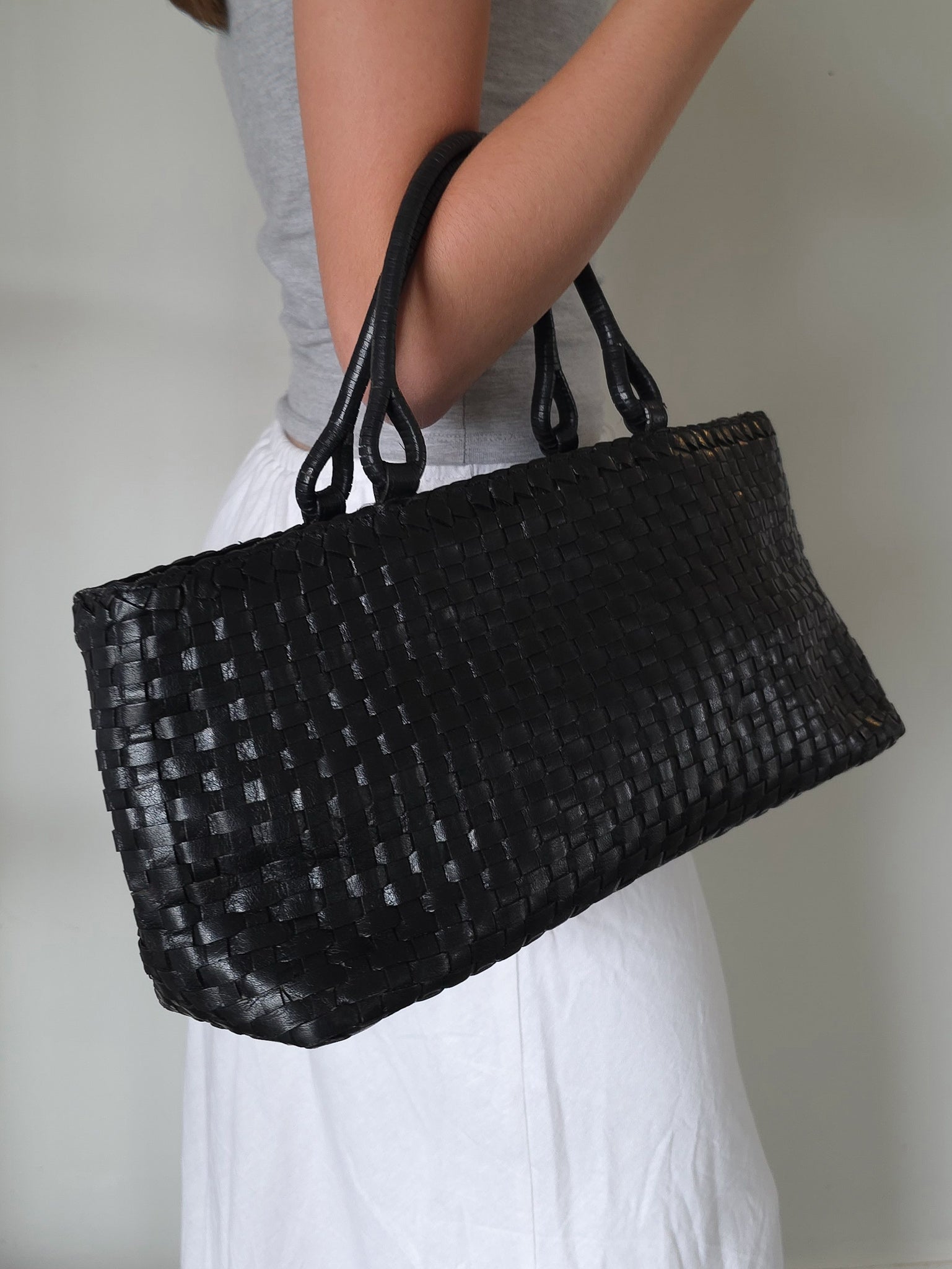 Vintage Italian Woven Leather Bag