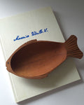 Mid century hand carved fish dish