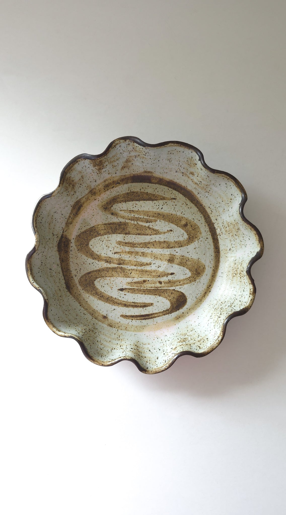 Vintage Scallope edge ceramic dish by Julie and Tim Bakker