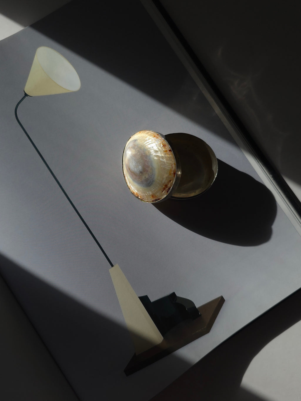 Vintage conch shell tin