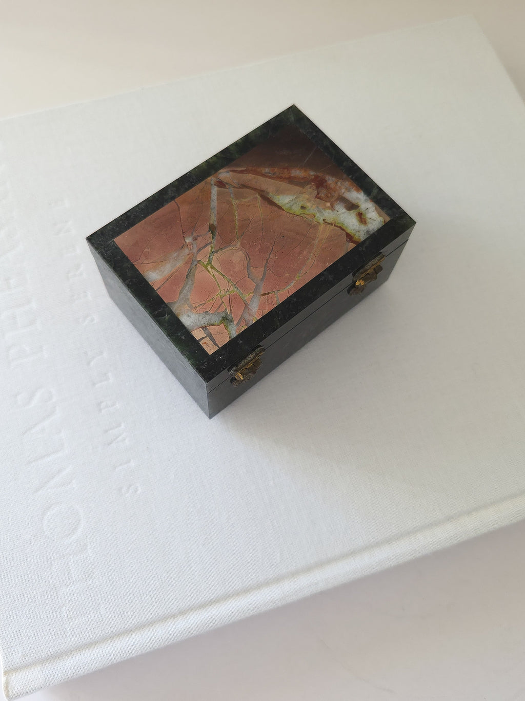 Antique Russian Jasper with pink quartz inlay