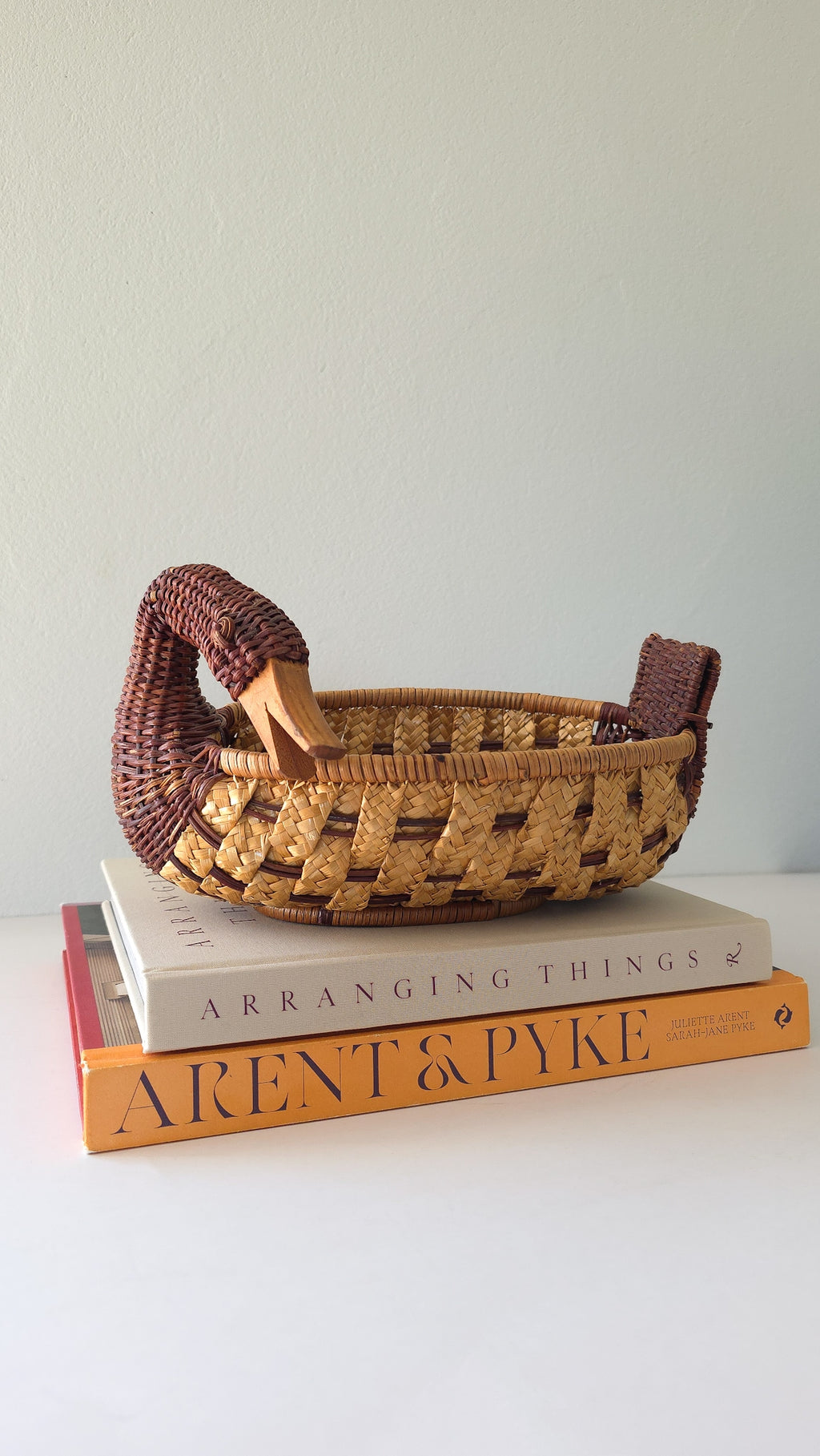 Vintage Duck wicker basket