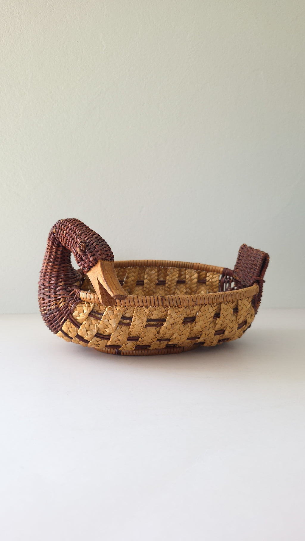 Vintage Duck wicker basket