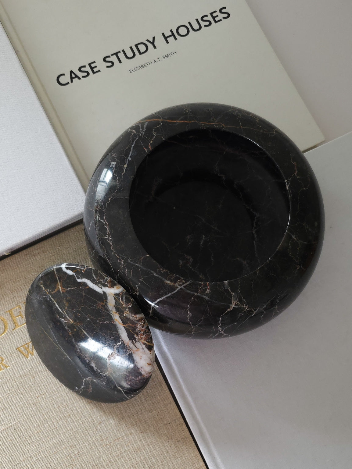 Vintage Marble Bowl with Lid
