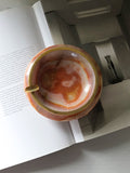 Vintage peach marble and brass ashtray