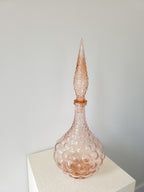 Vintage Empoli peach coloured bubble glass genie bottle