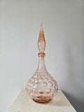 Vintage Empoli peach coloured bubble glass genie bottle