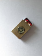 Antique Brass & Jade Matchbox Holder