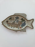 Vintage brass and enamel fish catchall