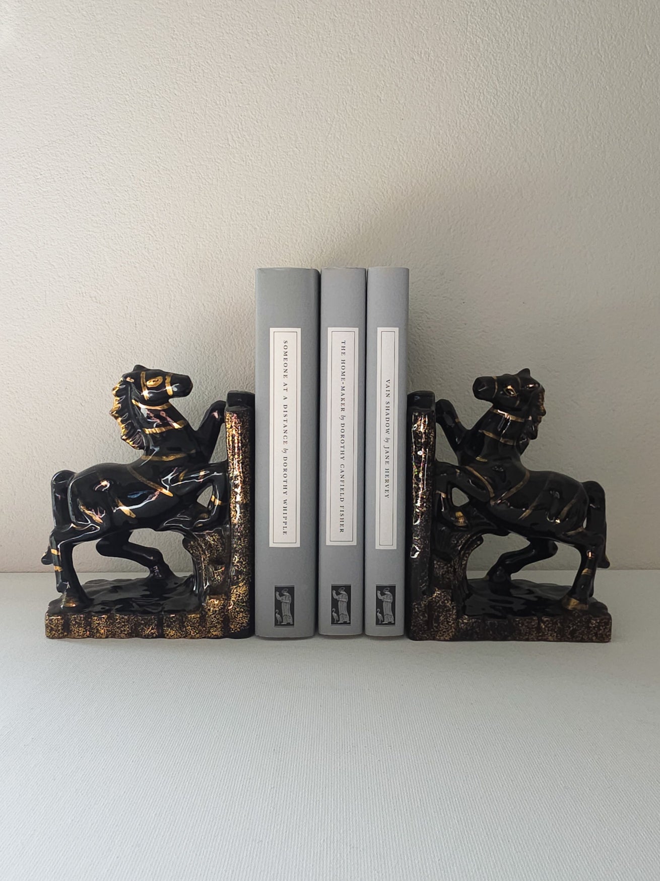 MCM ceramic horse bookends