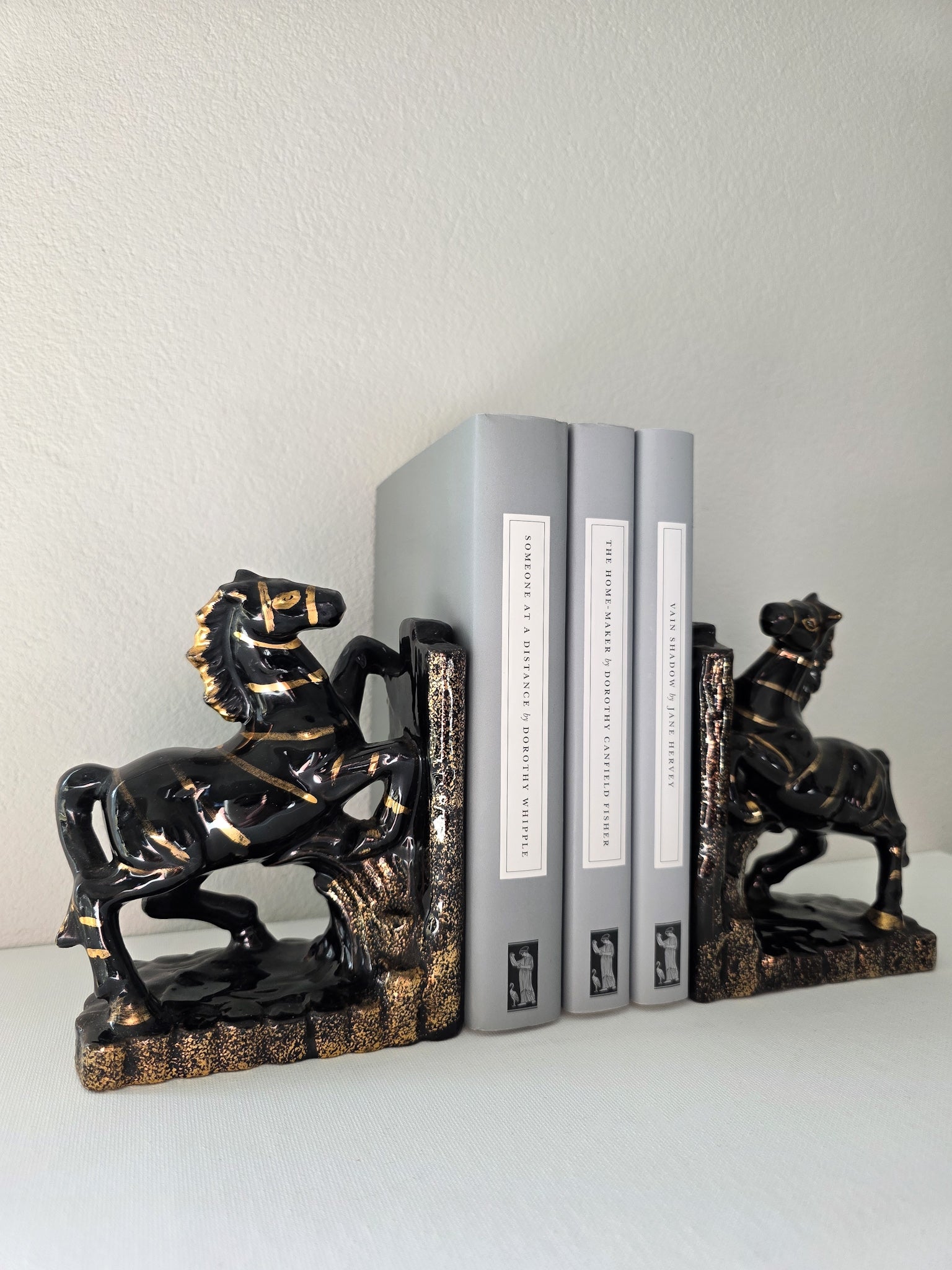 MCM ceramic horse bookends