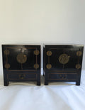 Pair of vintage black lacquer cabinets