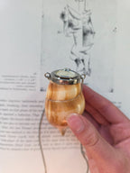 Antique natural shell & mother of pearl snuff box pendant
