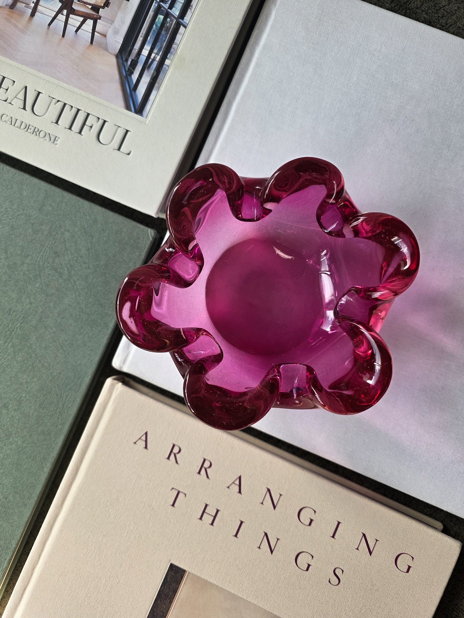 Vintage Murano Ruffled Glass Catchall