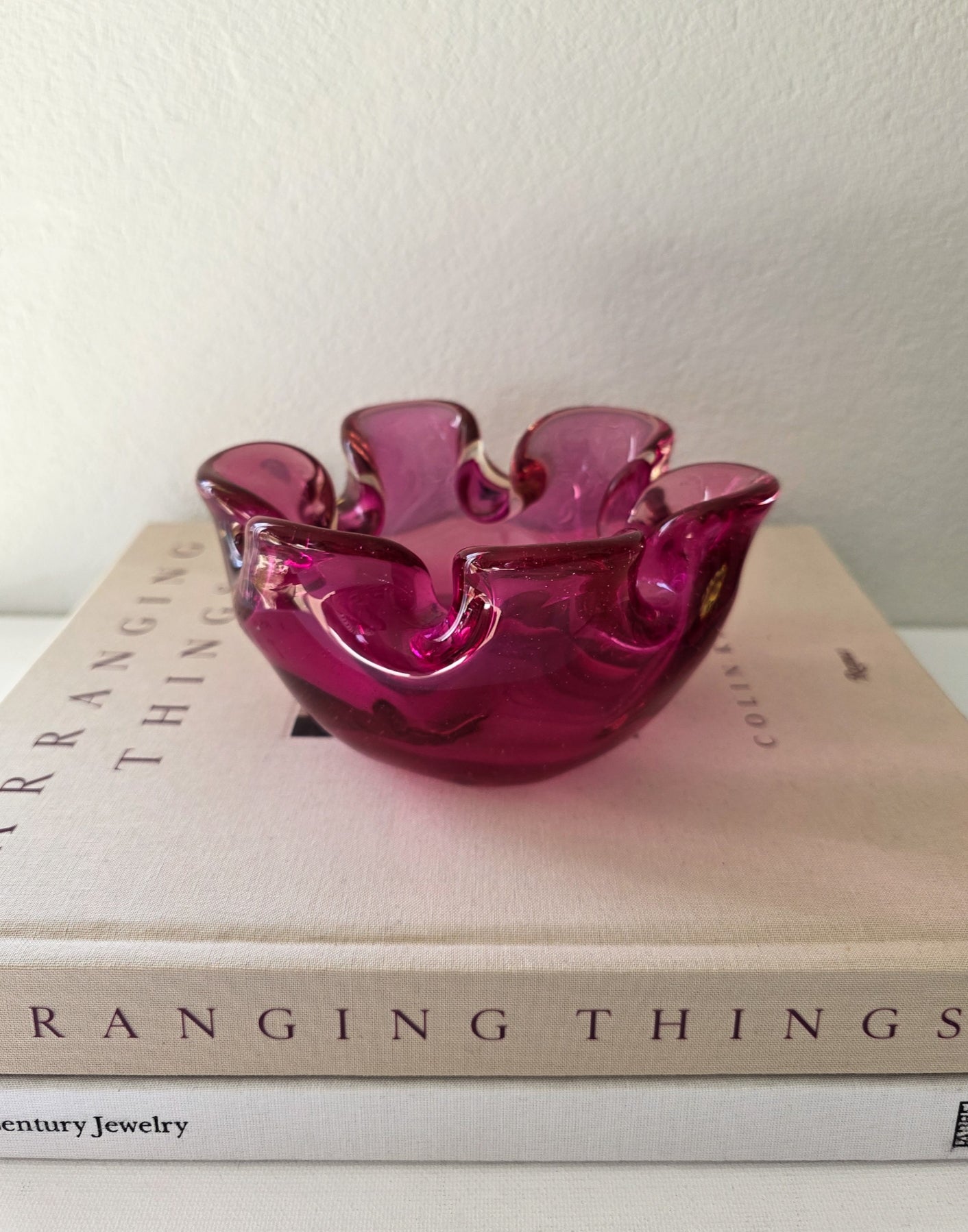 Vintage Murano Ruffled Glass Catchall
