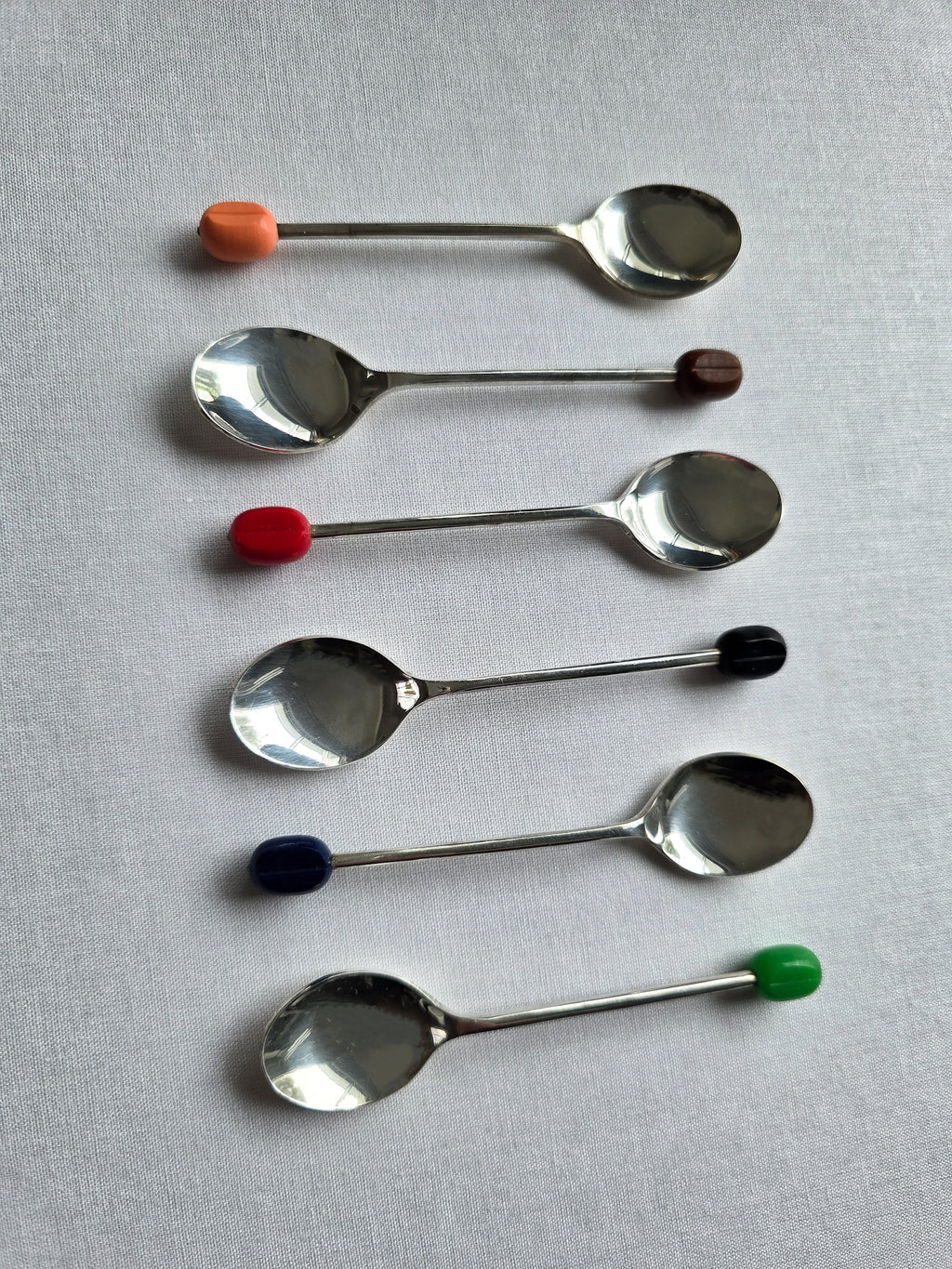 Mid century coffee spoons with coffee bean detail