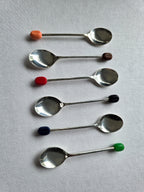 Mid century coffee spoons with coffee bean detail