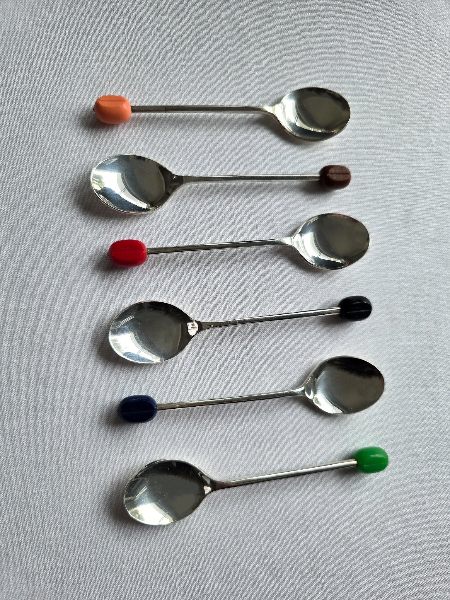 Mid century coffee spoons with coffee bean detail