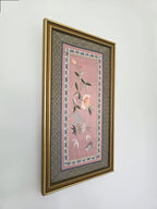 Framed Art Deco Hand Embroidered Chinese Silk Panels