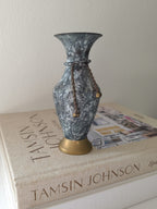 Vintage Enameled Brass Vase