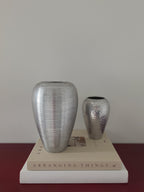Vintage Cast Aluminium Ribbed Vase