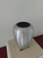 Vintage Cast Aluminium Ribbed Vase
