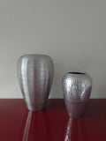 Vintage Cast Aluminium Ribbed Vase