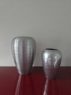 Vintage Cast Aluminium Ribbed Vase