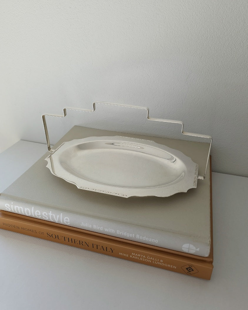 Art Deco Silver Plate Tray with Handle