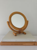 Vintage 1970s Cane Vanity Mirror