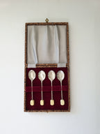 Antique Silver Plate Card Suit Coffee Spoons
