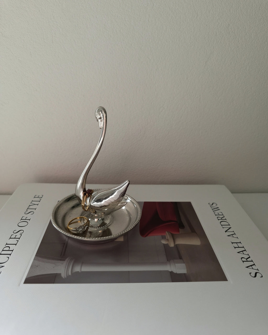 Vintage Silver Plated Swan Ring Holder