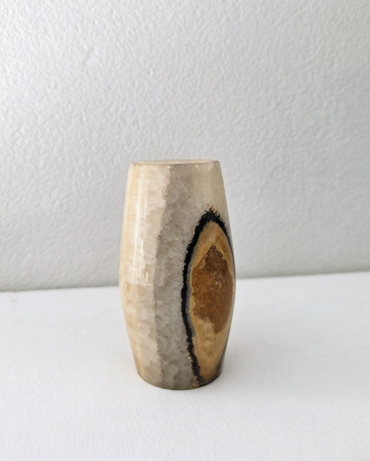 Mid Century Natural Stone Vase/Candle Holder