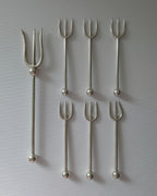 Vintage Silver Plated Trident Hors d'oeuvre Forks