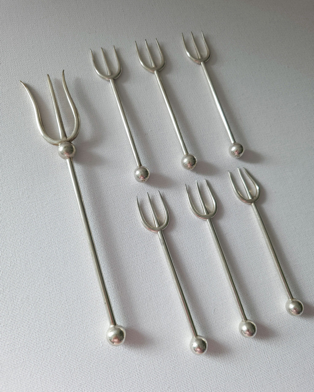 Vintage Silver Plated Trident Hors d'oeuvre Forks