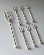 Vintage Silver Plated Trident Hors d'oeuvre Forks