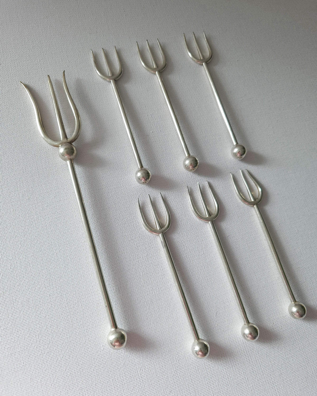 Vintage Silver Plated Trident Hors d'oeuvre Forks