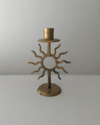 Vintage Brass Celestial Candle Holder