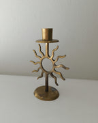 Vintage Brass Celestial Candle Holder
