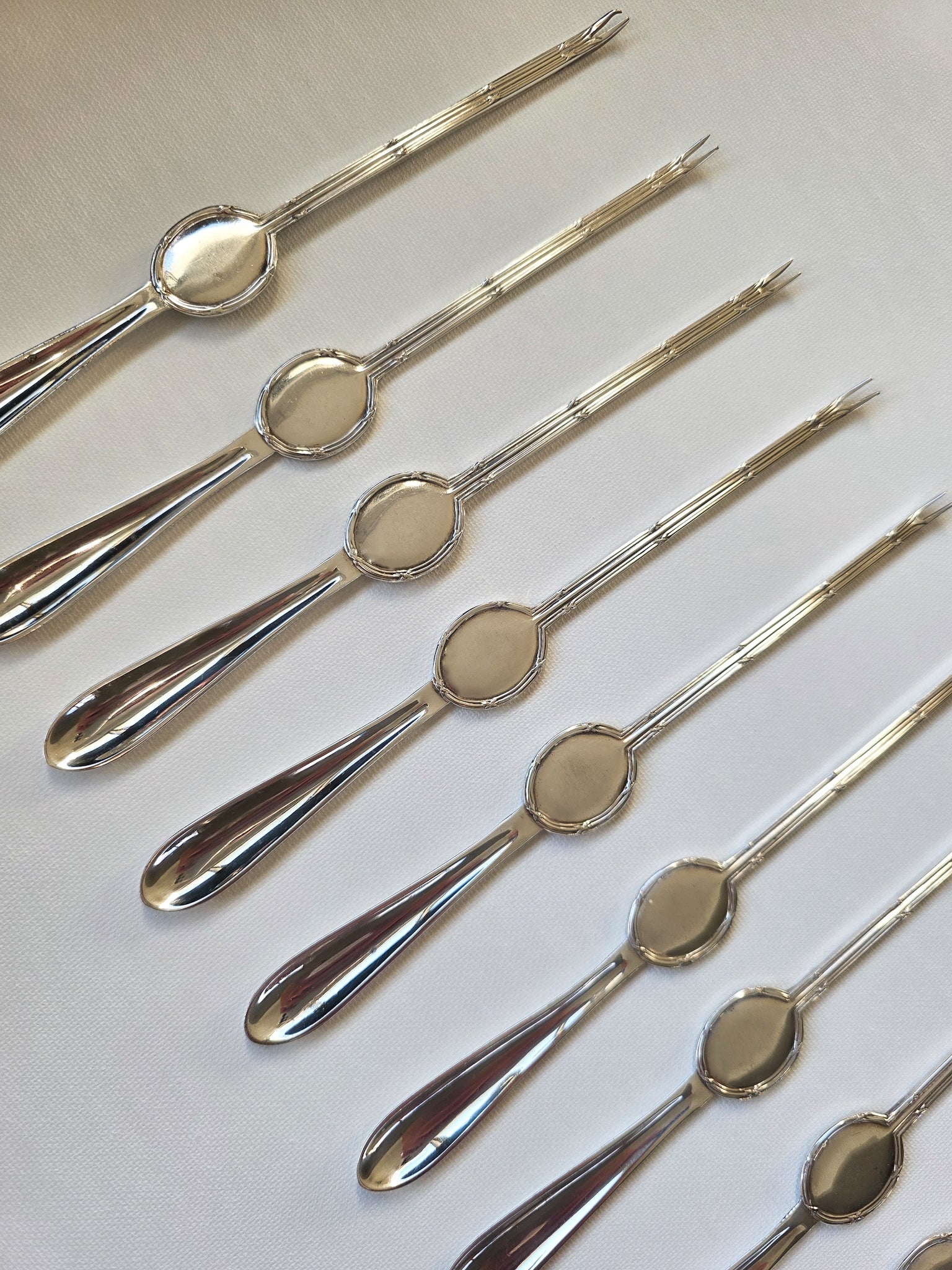 Vintage silver plated lobster forks