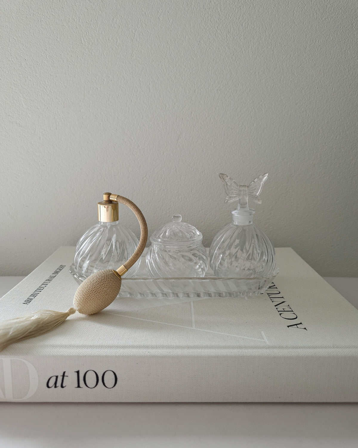 Vintage Glass Perfume Vanity Set