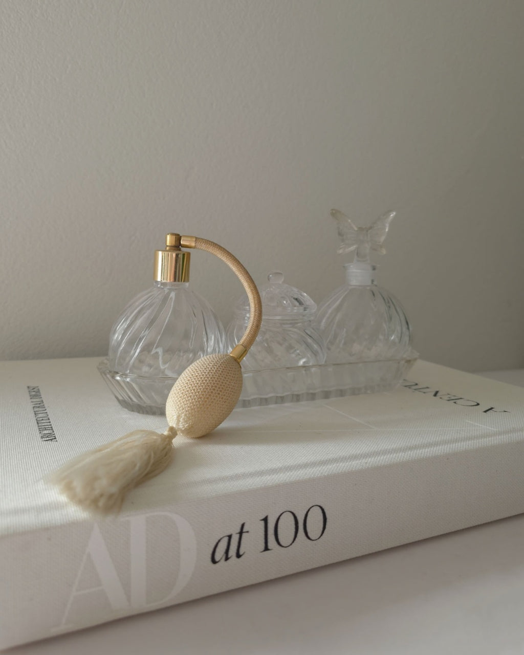 Vintage Glass Perfume Vanity Set
