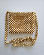 Natural Wood Beaded Bag